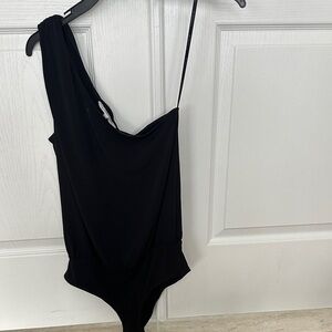 BCBGeneration Black Asymmetrical Bodysuit